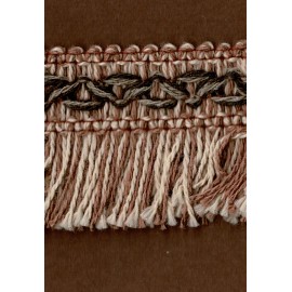 Unbranded 5 Yards 3/4" Rose, Cream, Brown Brush Fringe Trim 43069