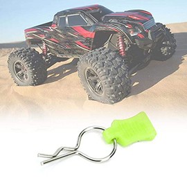 RC 1/5 Accessories, Rc Car Body Shell Clip R Pin + Mounting Bracket 1/5 1/8 Bent Springy R Pins for Traxxas (Yellow Green) RC Body Clips