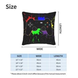 Oplp Game Joystick Black Background Throw Pillow Covers Set of 2 Pillow Case Square Case Cushion Home for Bedroom Sofa Chair Decor 18"x18"
