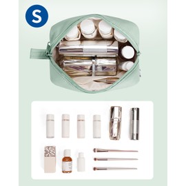 Narwey Small Cosmetic Bag, Small Makeup Bag for Purse, Travel Mini Makeup Pouch, Zipper Pouch, Cute Makeup Bag with Organized Pockets for Women (Mint Green, Small)