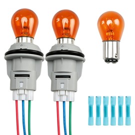 KPALAG 2-Pack Front Turn Signal Light Socket with Bulbs and Harness Kit Compatible with Honda Accord Civic CR-V Acura TL RDX 1998-2012, Turn Signal Lamp Bulb and Holder Replace# 33302-SR3-A01