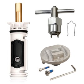 Shower Cartridge Replacement for 1222 with Cartridge Puller and Updated Metal Handle Adapter, One Handle Bathtub Faucet Rebuild Kit, Compatible with Posi Temp Tub and Shower Faucet