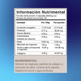 Pharmadan, Glicinato de Magnesio, 500 mg de Glicinato de Magnesio por cápsula, 60 cápsulas, Alta Concetración