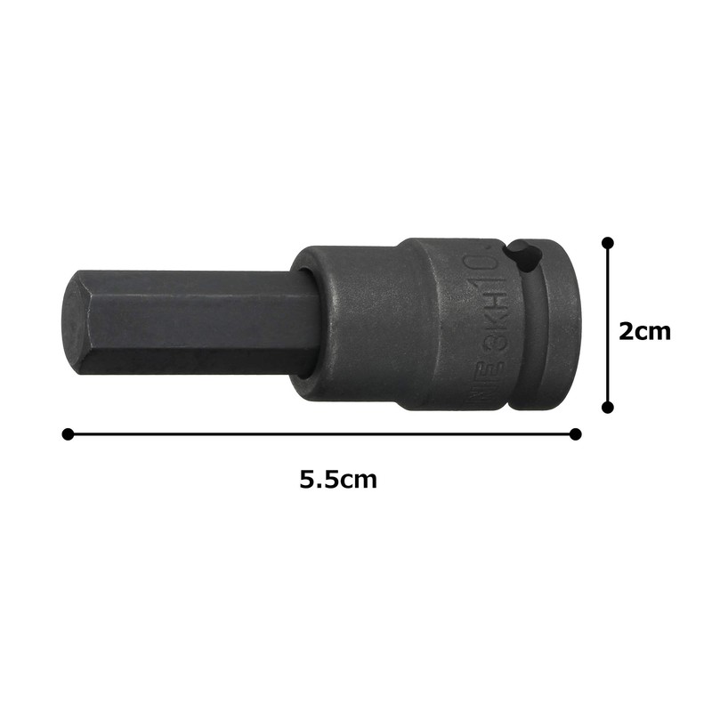 TONE Hexagon Socket (Strong Type) 3KH-10 Drive Angle 0.3 inch