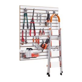 VEVOR Slat Wall Paneling, 4 x 4 ft, MDF Garage Slatwall with Modular Design, White Slat Wall Easy-to-Install Adjustable Slatwall Panel with Coupling Structure & DIY Cutting, Fits for Storage & Display