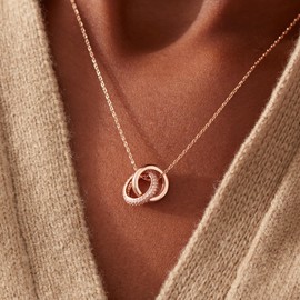 STORYJEWELLERY Mother Daughter Necklace, Daughter Gifts from Mom, Mother Daughter Gift, Pendant Jewelry Necklace for Women, Daughter Birthday Gift, Mothers Day Gifts, S925 Plated with 18K Rose Gold