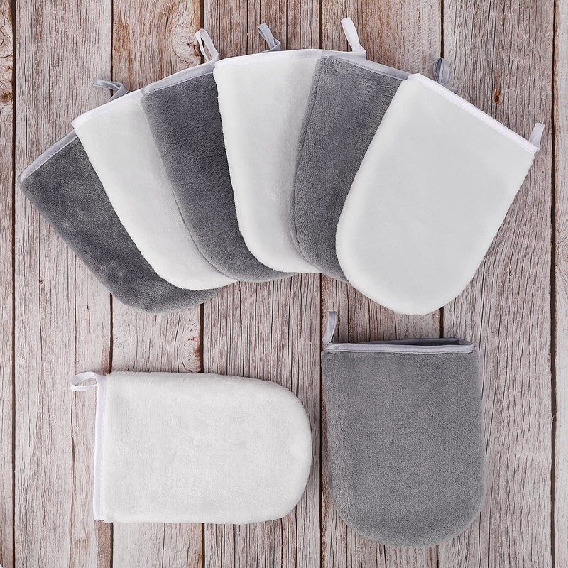 PHOGARY 8 Pack Microfiber Wash Mitts Flannel Soft Wash Mitt
