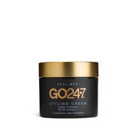 GO247 Styling Cream - Medium Hold Matte Finish Styling Cream for Men - Controls Frizz & Flyaways - Ideal for Natural, Flexible Styles - Perfect for Short to Medium Hair, 2 Oz
