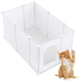 Marsui Extra Large Cat Litter Box Enclosure Splash Guard 31.5 x 20 x 15.7 Inches DIY Litter Box Wall Shield Easy Clean Dog Litter Box Enclosure Light Weight Plastic Sheets for Most Litter Boxes