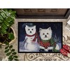 Caroline's Treasures PPP3286JMAT Westie Christmas Self Portrait Doormat 24x36 Front
