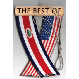 Rear view mirror car flags Costa Rica and USA unity flagz for inside the car