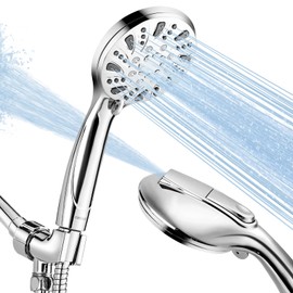 High Pressure Shower Head with Handheld - OHDAY® 6-Mode Powerful Showerhead with 70'' Stainless Steel Hose, Adjustable Bracket and Built-in Power Wash to Clean Tub Tile Pets Bathroom Corner