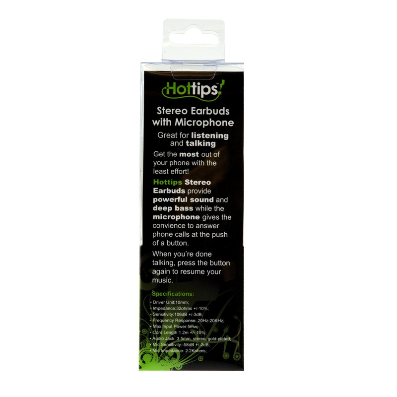 Hottips! Microphone & Stereo earbuds with Remote, 1Count