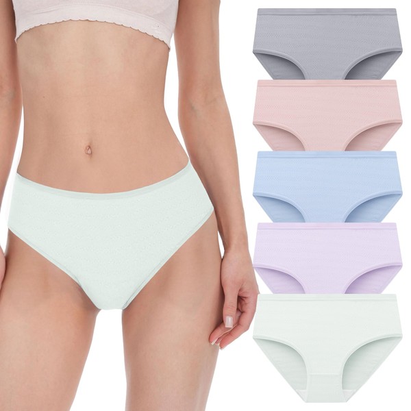 BAMBOO COOL Womens Underwear Mesh Breathable Moisture-Wicking Briefs, Soft &
