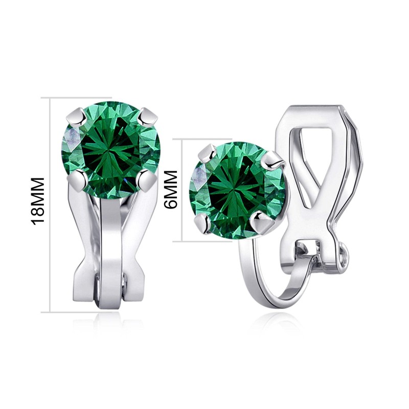 Philip Jones May (Emerald) Birthstone Clip On Earrings Created with