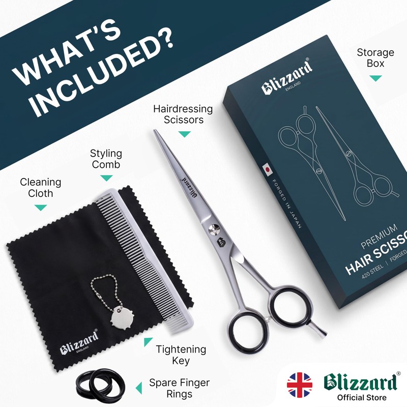Blizzard Professional Hairdressing Scissors - Japanese 420 Steel Micro-Serrated Hair
