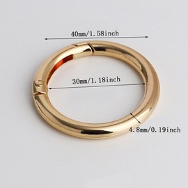 Llaveros Redondos de Metal con Resorte, 20 Piezas Hebilla de Anillo de Resorte, Anillos Redondos Anillo O de Puerta Ganchos de Resorte Hebilla de Llavero de Resorte Anillo O Plano
