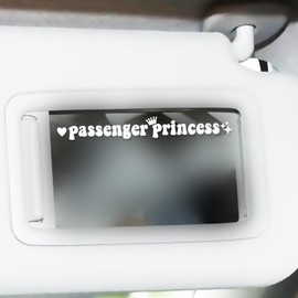 Passenger Princess Decal Sticker, Funny Vinyl Car Decal Passenger Princess Car Accessories, Car Window Rearview Mirro Cute Passenger Princess Sticker Men Women Girls Cute Queen, White