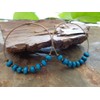 ★ Turquoise bronze hoop earrings and wood ★ Round earrings