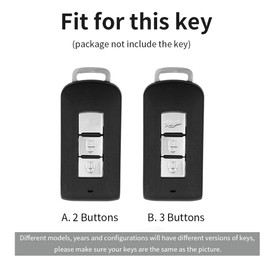 ontto for Mitsubishi ASX Key Cover Case Leather Key Fob Cover Keyring for Mitsubishi Outlander L200 Lancer Pajero Sport Colt 3 Buttons Key Shell Key Holder Key Protector Blue