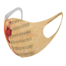 Sumakore 011888 Design Mask, 2 Piece Set, Polyester, Washable, Cloth Mask, Unisex, Guitar Musical Music Notes