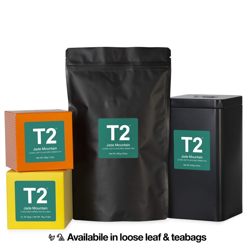 T2 Jade Mountain Loose Leaf Green Tea in Resealable Foil