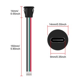 XIITIA 8pcs Type-C Female Chassis 4P Direct Crimp USB Female Chassis C Connector Jack Charging Port Waterproof with Card Buckle 3A High Current Port USB-C Charger Plug(4pin with Terminal)