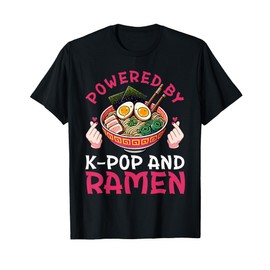 Powered By K-Pop And Ramen Kawaii Fingerheart KPop Fashion T-Shirt