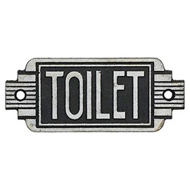AB Tools Art Deco Toilet Sign Cast Iron Sign Plaque Door Wall Cafe Shop Pub Hotel Bar Loo