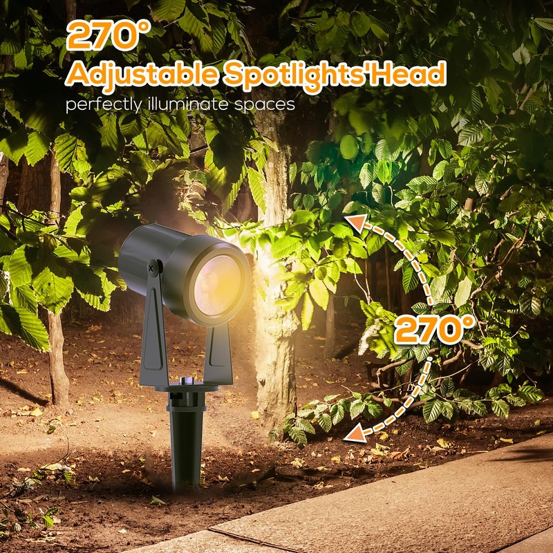 SUNTHIN Outdoor Landscape Lighting with Remote, RGBW Color Changing Spot