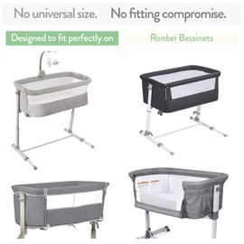 Bedside Sleeper Bassinet Sheets for 32 x 19 Inch Mattress Pad – Compatible with Ronbei, Pamobabe, Nordmiex Bassinet – 100% Jersey Cotton – Beige + Rusty Brown – 2 Pack