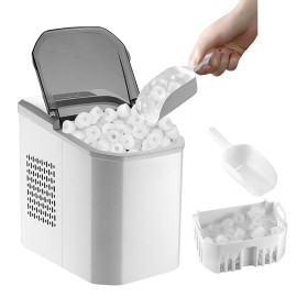 iMounTEK Portable Countertop Ice Maker 33Lbs/24H Self-Cleaning Scoop Basket Ice Machine
