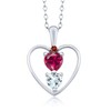 Gem Stone King 925 Sterling Silver Red Created Ruby Sky