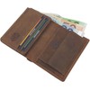 myledershop Small Genuine Buffalo Full Leather Wallet / Purse /