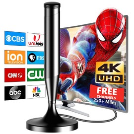 2025 TV Antenna, Indoor TV Antenna, Indoor HD Digital TV Antenna, 360+ Mile Long Range TV Antenna, Antenna for Smart TVS and All Older TVS - Supports 4K 1080p -15.9ft Long Cables