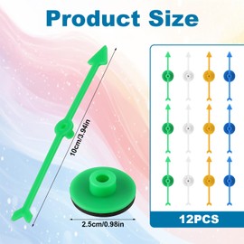 12pcs Arrow Game Spinners, 4 Colors Plastic Spinner Game Pointer Accessories Magnetic Spinners for Classroom Board Game Spinners for Activities DIY Projects (Black, Red, White, Blue)