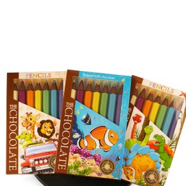 Andy Anand Chocolate Crayon Boxes - Delightful Treats for Kids | Perfect Featuring 21 Milk Pencils Imported from Europe, All Natural and Favorite Among Children Pack of 3 (15.8 Oz)