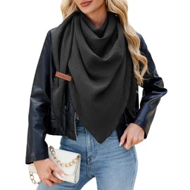 Niwicee Women's Muslin Triangular Scarf Plain Colours Scarf Keep Warm Neckerchief Elegant Comfortable Autumn Cotton Large Scarves Women's Stole 190 x 80 cm, Ferrous