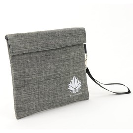 Velcro Clutch Bag,Money Organizer,Secure Odorless Pouch for Home & Travel(7"x 6" grey),Small Smell Proof Bags,Durable Odor Proof Bag for coffee,Outdoor pet food handbag,Scent resistent Container.