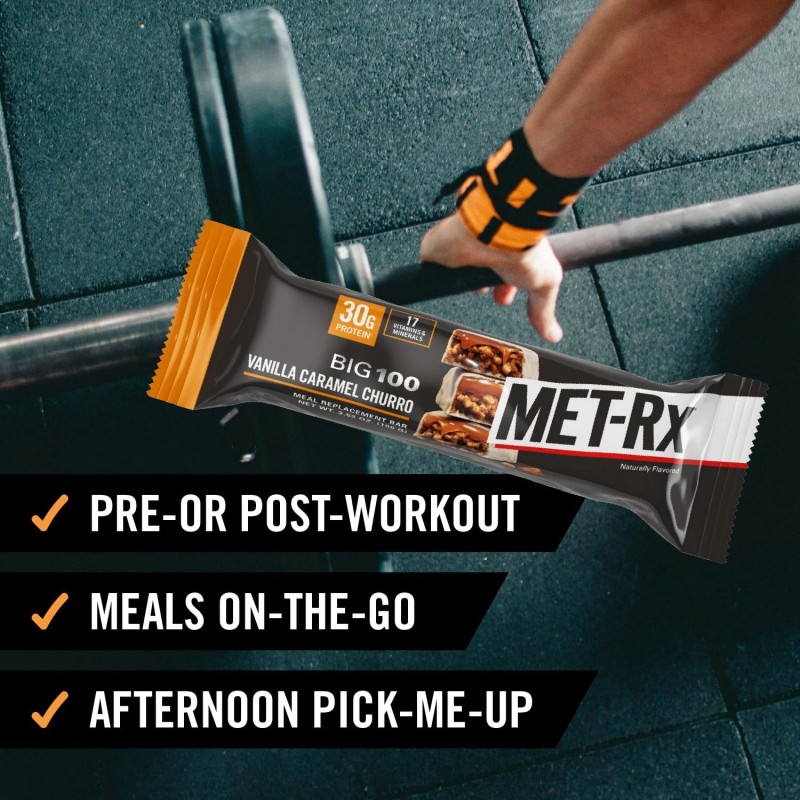 Met-Rx Big 100 Colossal Protein Bars, Vanilla Caramel Churro Meal