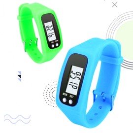 Wrist Pedometer Watch with Distance and Calorie Display Case Packaging 4ea
