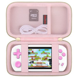 Elonbo Carrying Case for TEBIYOU/ Great Boy/ Beico Handheld Game Console Retro Video Games, Portable Gaming Player Travel Storage Cover, Mini Arcade Electronic Toy Holder Bag, Pink+Pink