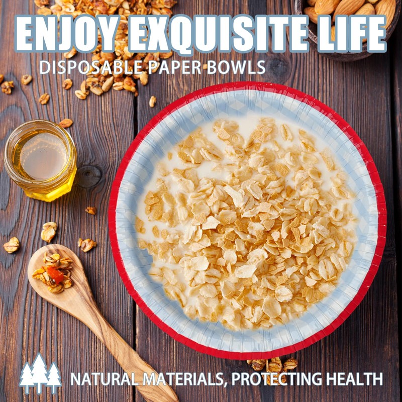Cherypick Paper Bowls 8 oz/240 ml, 30 Pack Strong &