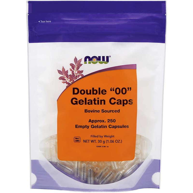 NOW Empty Gelatin Capsules "00", 250 Capsules