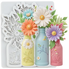TAOXIBEI Daisy Flower Vase Polymer Clay Mold Flower Vase Silicone Molds for DIY Crafts Epoxy Resin Casting Air Dry Polymer Clay Plaster Jewelry Making