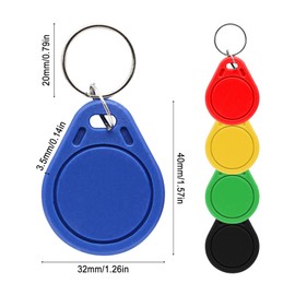 Aepiraza 50Pcs 125khz RFID Writable Rewritable T5577 Fob Tag, Writable 125kHz RFID Key Fob Proximity ID Card Token Tag Rewritable for RFID Writer (Multicolor)