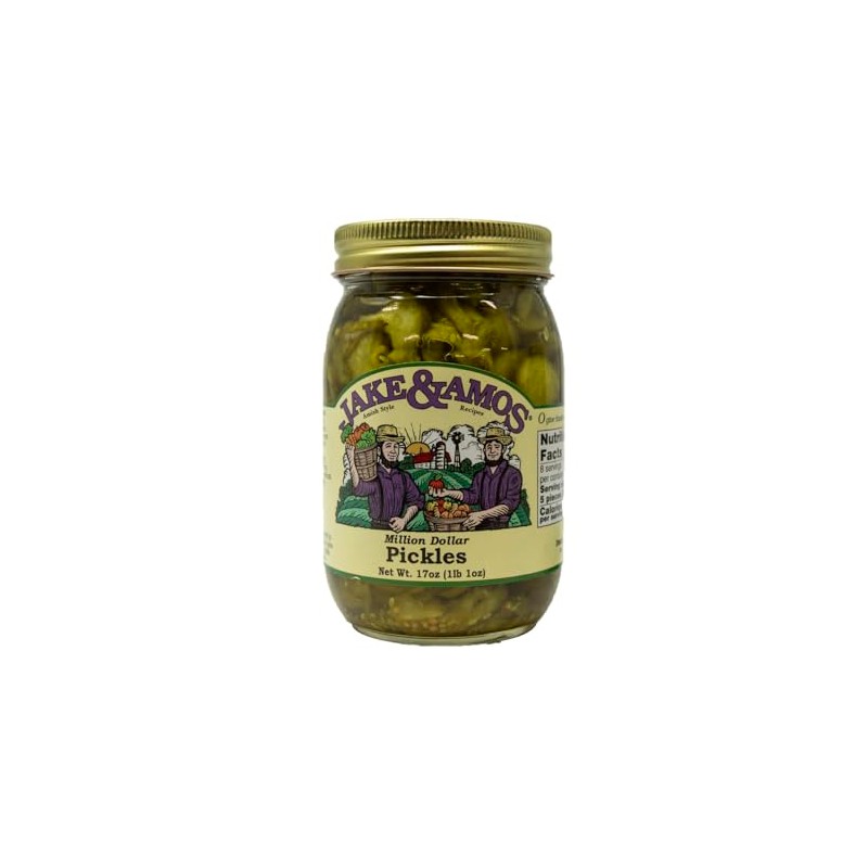Jake & Amos Million Dollar Pickles, 16 Oz. Jar (Pack