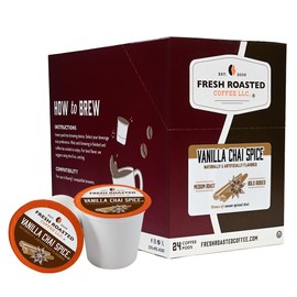 Fresh Roasted Coffee, Vanilla Chai Spice, Flavored Coffee Pods, K-Cup Compatible, 24 Count