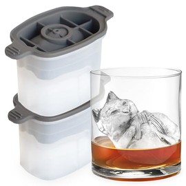 Tovolo - Moldes de hielo en forma de gatito, juego de 2 – Molde de hielo grande ideal para los amantes de los gatos, molde de hielo único para enfriar bebidas, almacenamiento sin olor, apto para