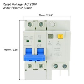 QUARKZMAN Circuit Breaker 2-Pin AC 230V 63A DIN Rail Mounted AC Isolator Switch Circuit Breaker Protection Thermal Magnetic Trigger for Short Circuit Protection, Overload Protection